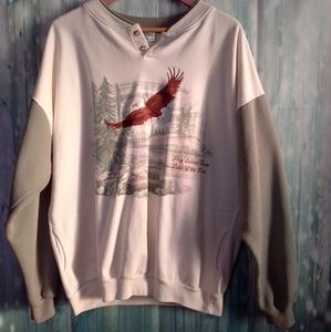 Vintage unisex sweatshirt with pockets XL eagle graphic